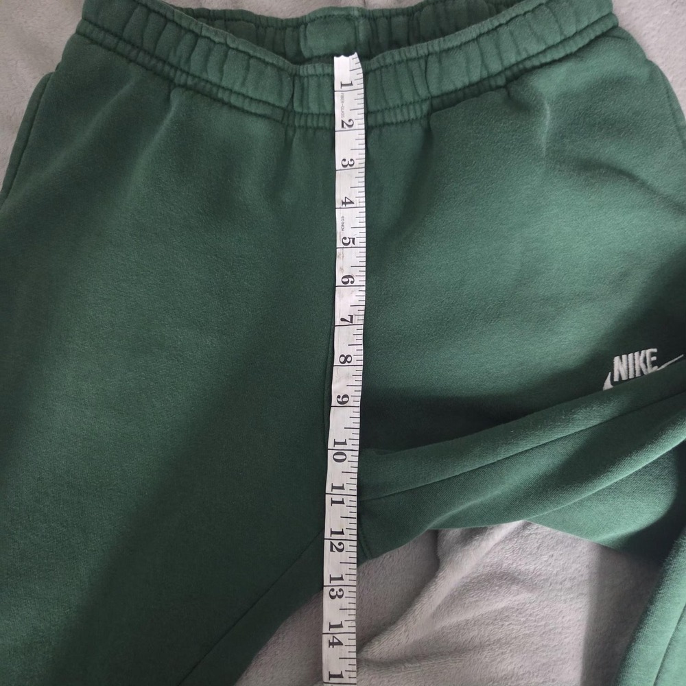 Nike Pants Mens Small Green Fleece Joggers Sweatpants Cuffed Swoosh Logo Casual - Picture 11 of 14